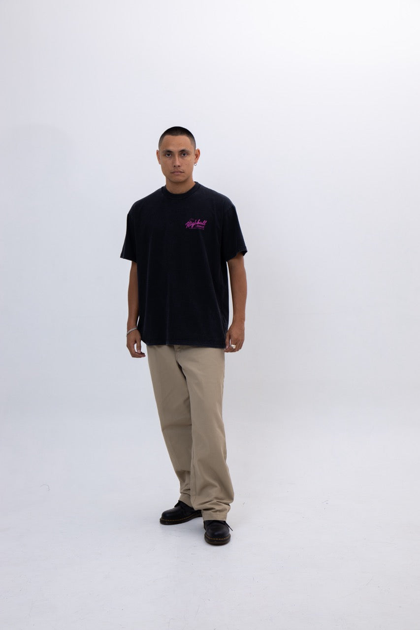 LOUNGE TEE - BLACK WASHED