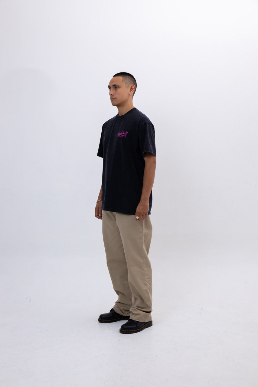 LOUNGE TEE - BLACK WASHED